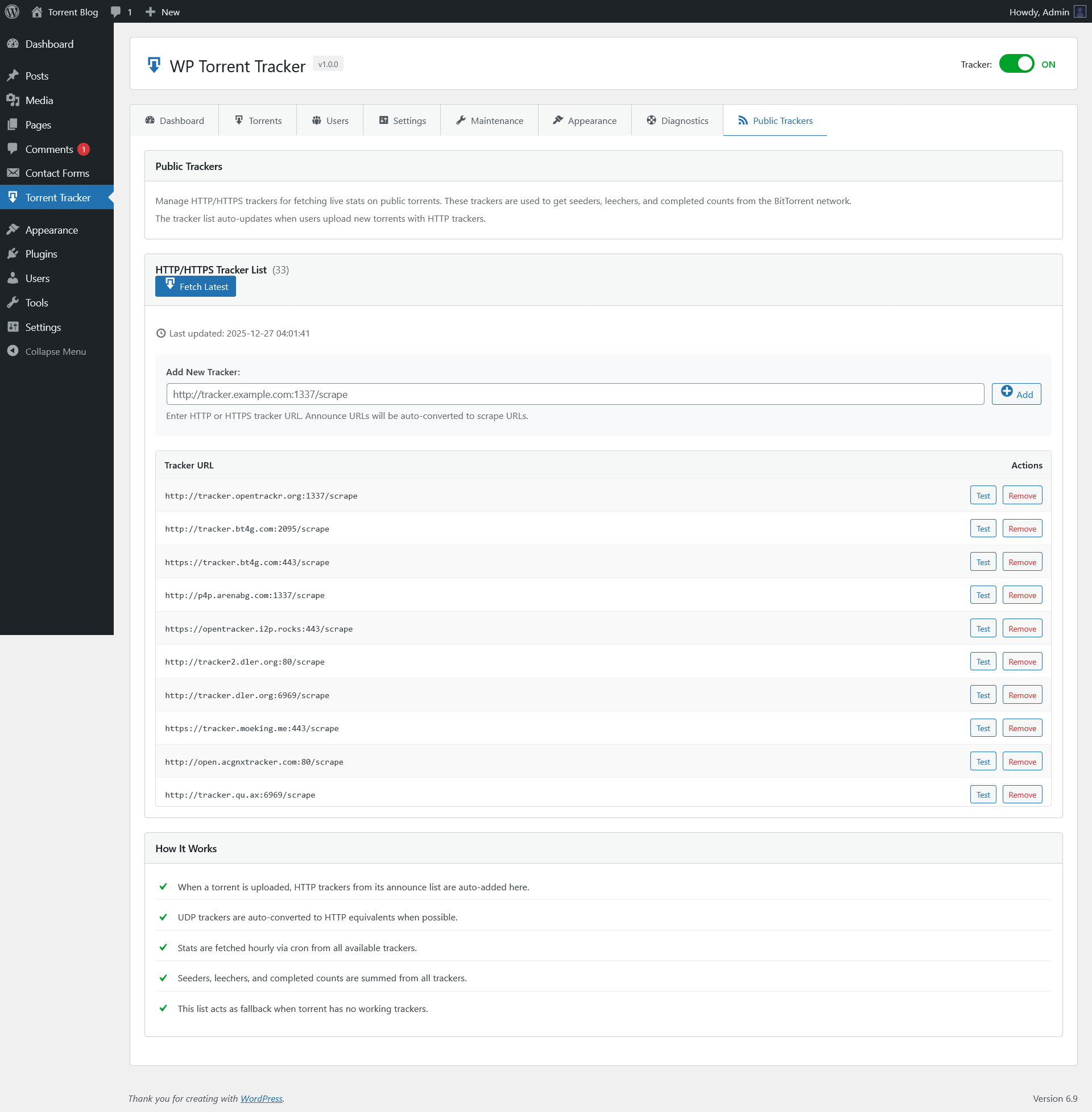 Public Tracker Fetch List
